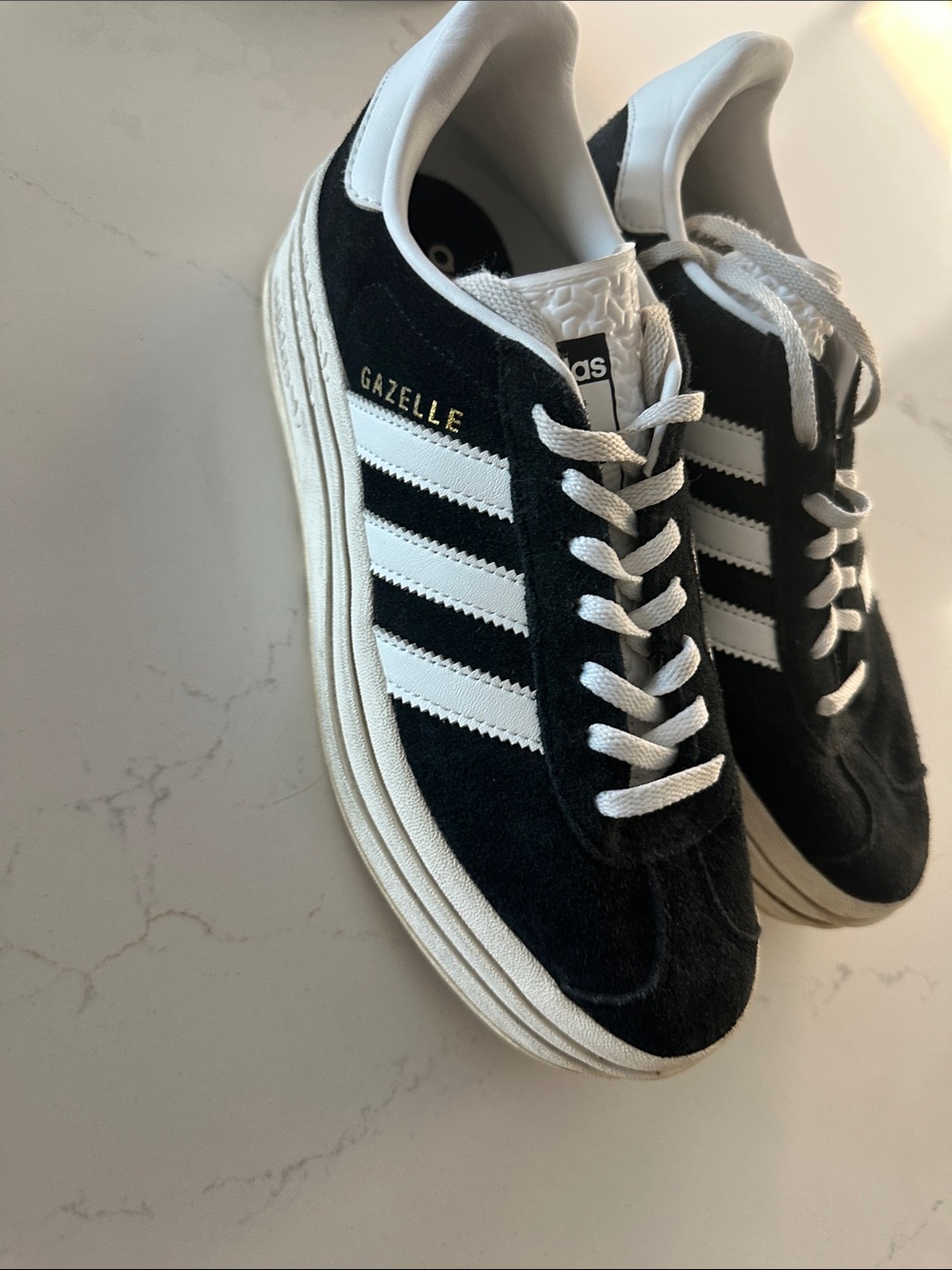 adidas Gazelle Women’s Black & White Suede Sneakers